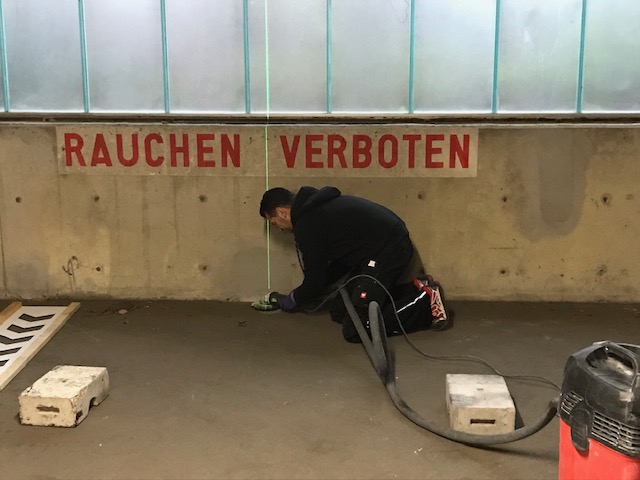 Bodenvorbereitung im Parkhaus